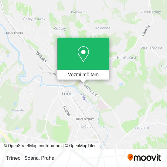 Třinec - Sosna mapa