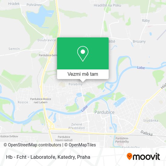 Hb - Fcht - Laboratoře, Katedry mapa