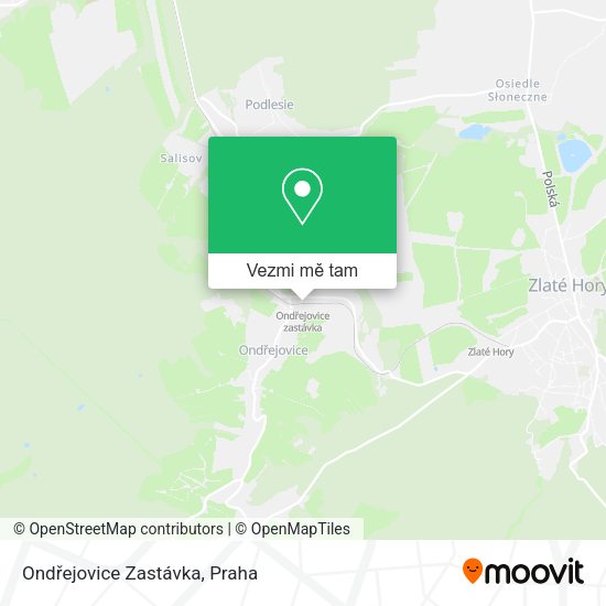 Ondřejovice Zastávka mapa