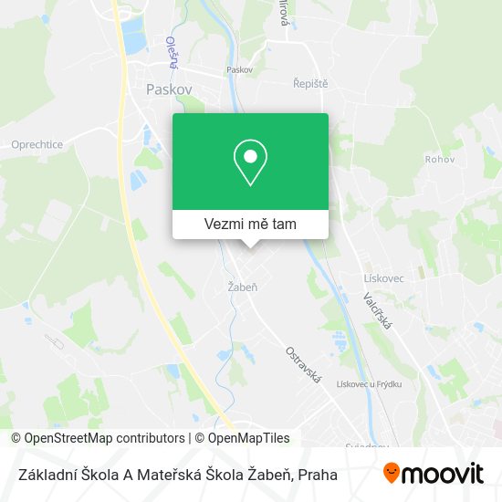 Základní Škola A Mateřská Škola Žabeň mapa