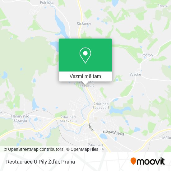Restaurace U Pily Žďár mapa