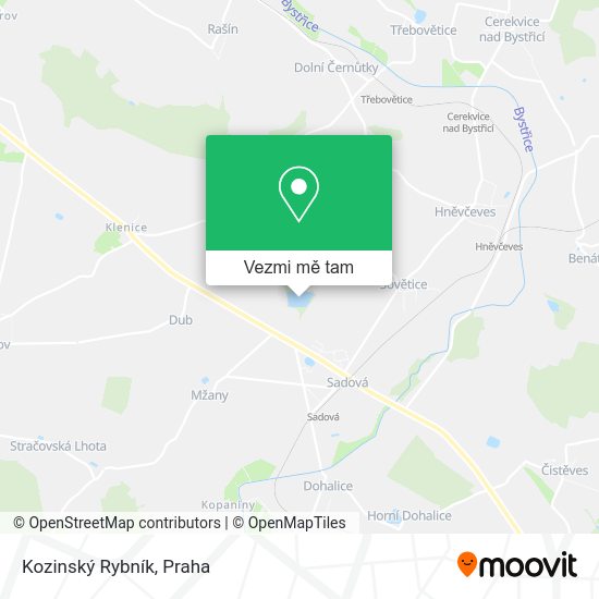 Kozinský Rybník mapa