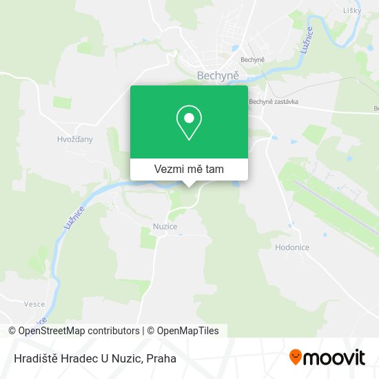 Hradiště Hradec U Nuzic mapa