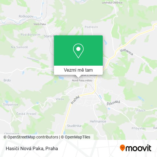 Hasiči Nová Paka mapa
