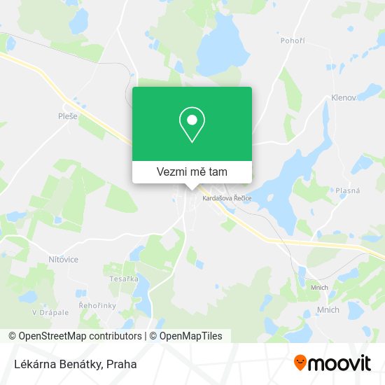Lékárna Benátky mapa