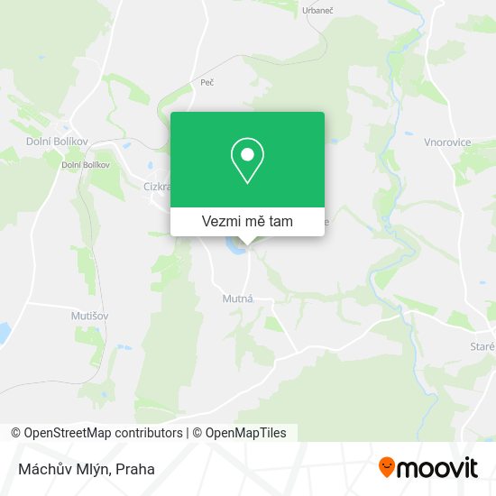 Máchův Mlýn mapa