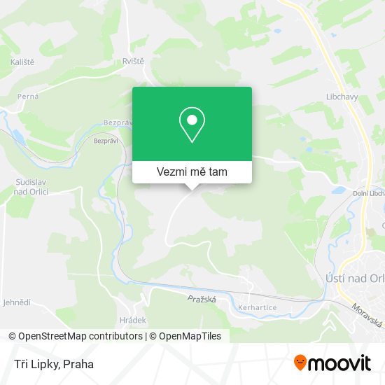 Tři Lipky mapa