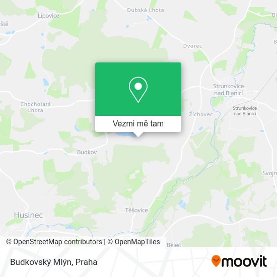 Budkovský Mlýn mapa