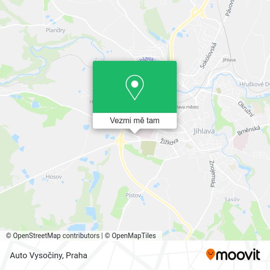 Auto Vysočiny mapa