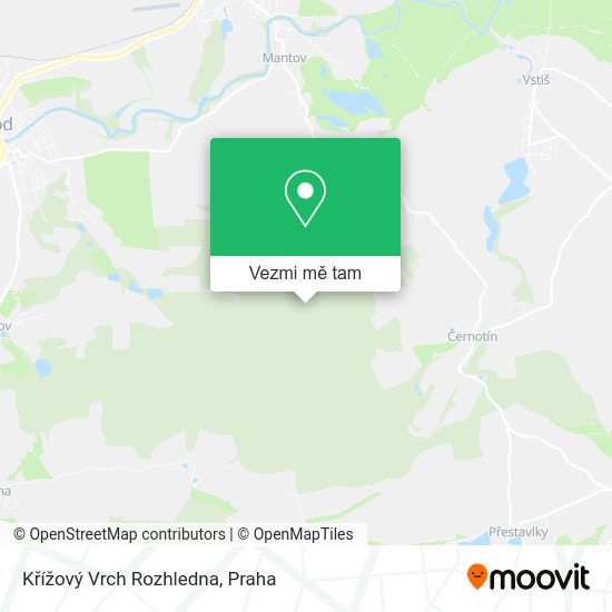 Křížový Vrch Rozhledna mapa