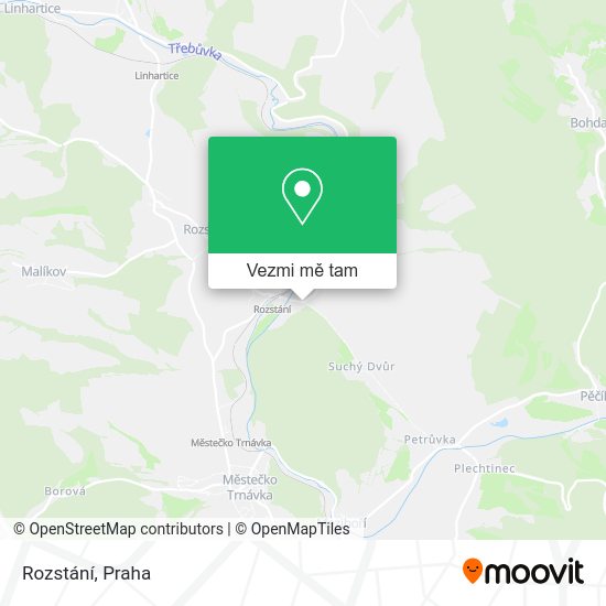Rozstání mapa