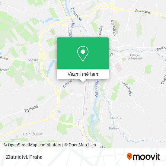 Zlatnictví mapa