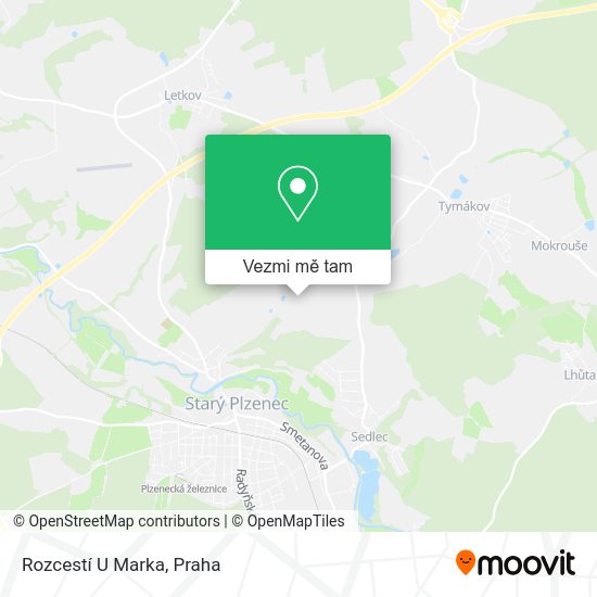 Rozcestí U Marka mapa