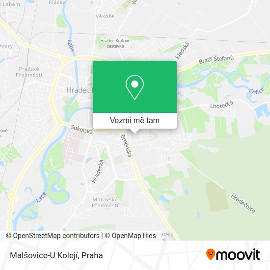 Malšovice-U Kolejí mapa