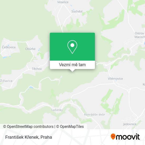 František Křenek mapa