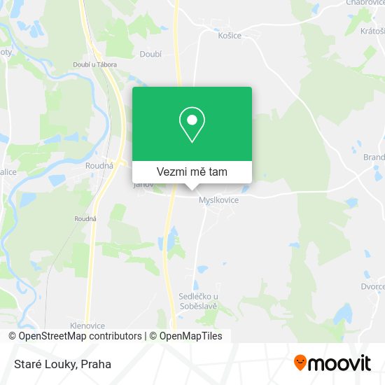 Staré Louky mapa