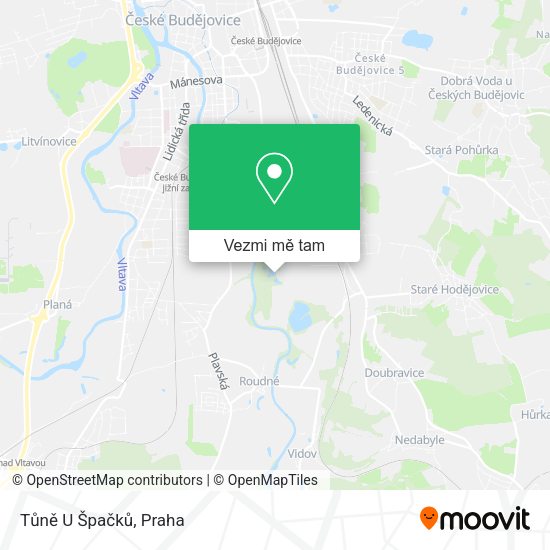 Tůně U Špačků mapa