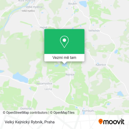 Velký Kejnický Rybník mapa