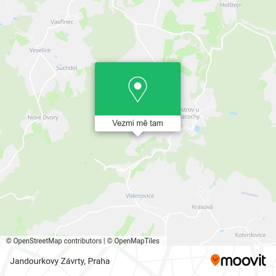 Jandourkovy Závrty mapa