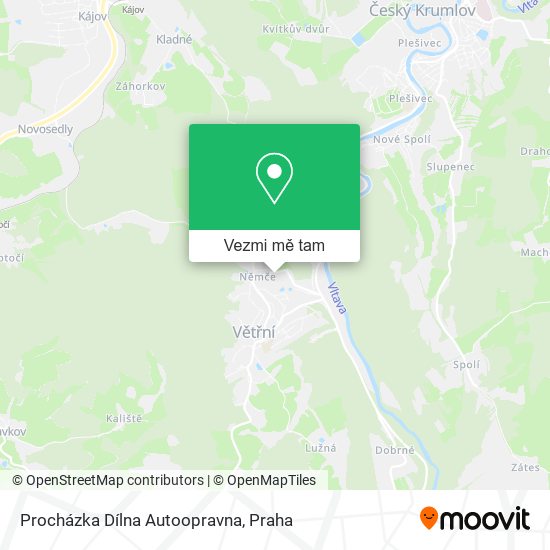Procházka Dílna Autoopravna mapa