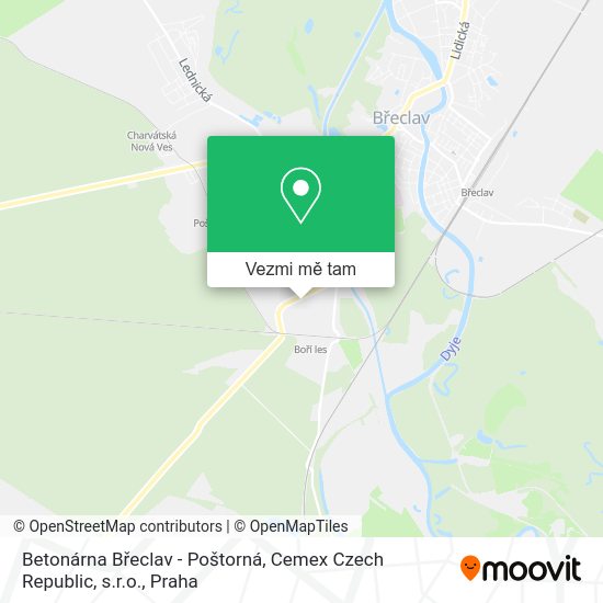 Betonárna Břeclav - Poštorná, Cemex Czech Republic, s.r.o. mapa