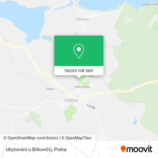 Ubytovani u Bílkovičů mapa