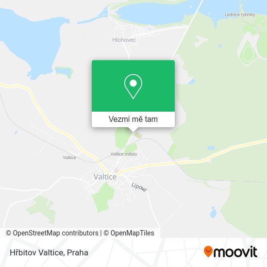 Hřbitov Valtice mapa