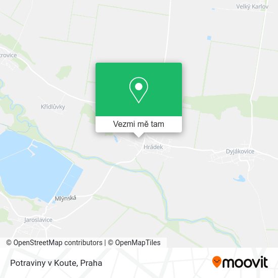 Potraviny v Koute mapa