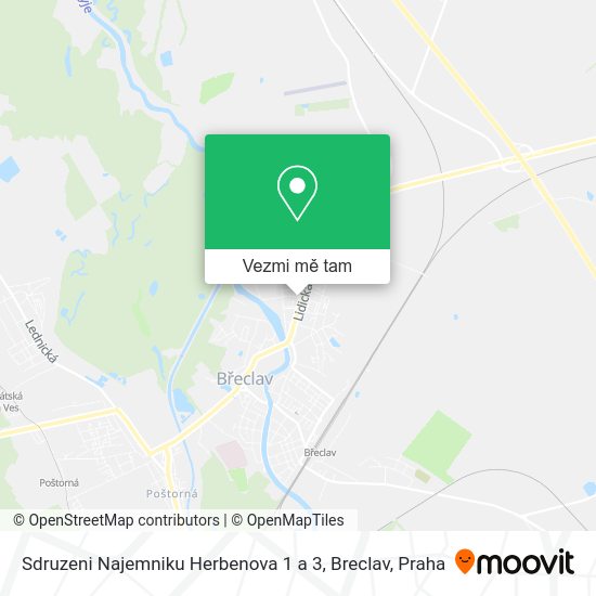 Sdruzeni Najemniku Herbenova 1 a 3, Breclav mapa
