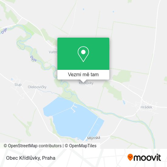 Obec Křídlůvky mapa