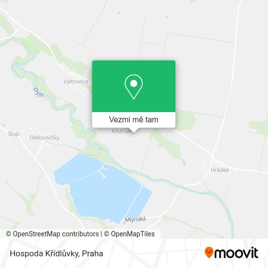 Hospoda Křídlůvky mapa