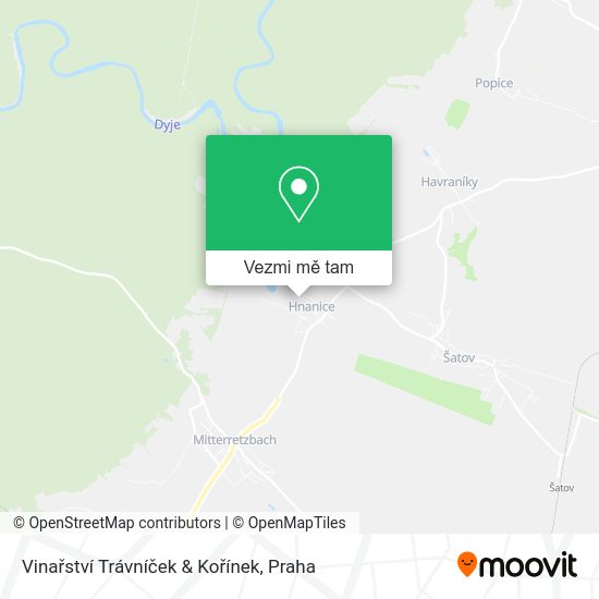 Vinařství Trávníček & Kořínek mapa