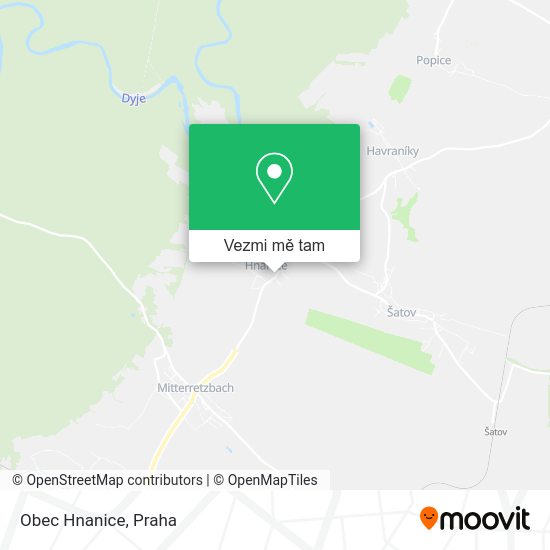 Obec Hnanice mapa