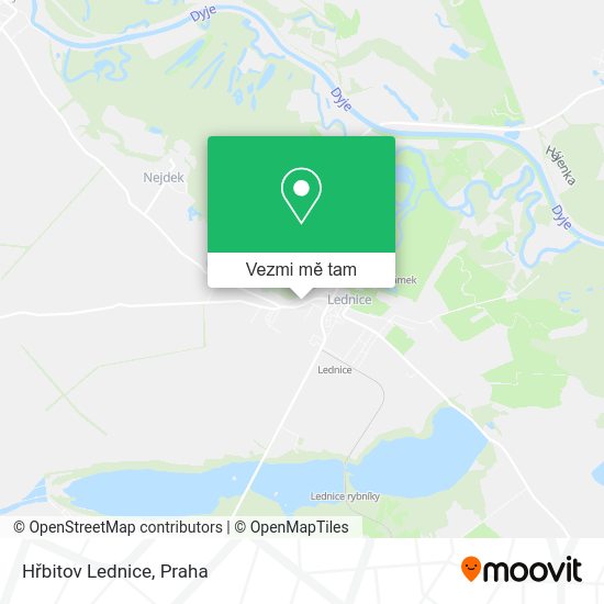 Hřbitov Lednice mapa