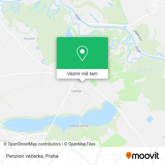 Penzion večerka mapa