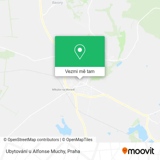 Ubytování u Alfonse Muchy mapa