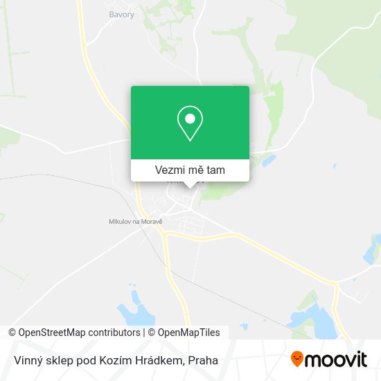 Vinný sklep pod Kozím Hrádkem mapa