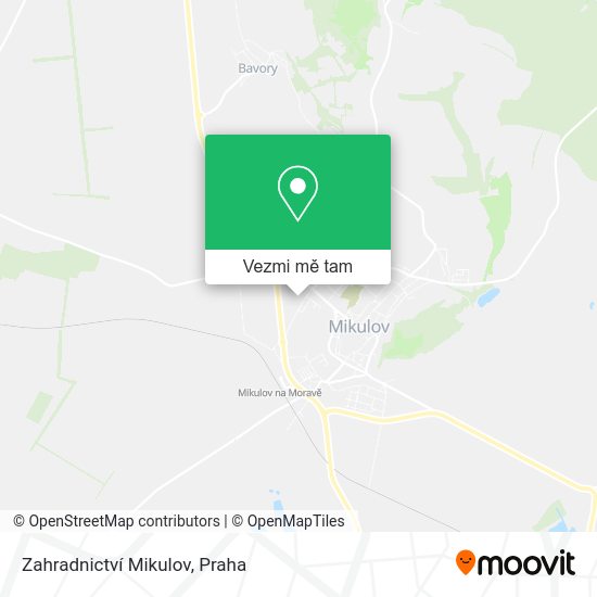 Zahradnictví Mikulov mapa