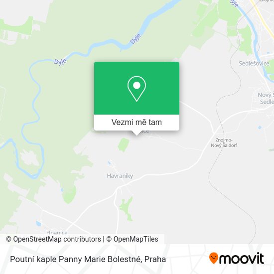 Poutní kaple Panny Marie Bolestné mapa