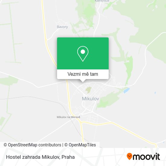 Hostel zahrada Mikulov mapa