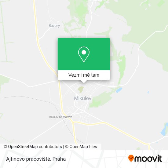 Ajfinovo pracoviště mapa