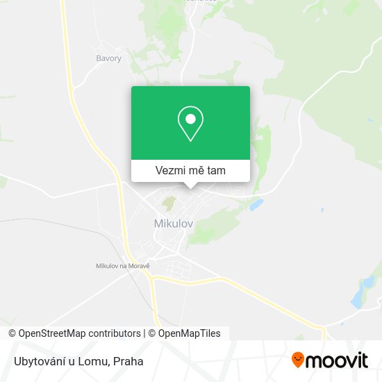 Ubytování u Lomu mapa