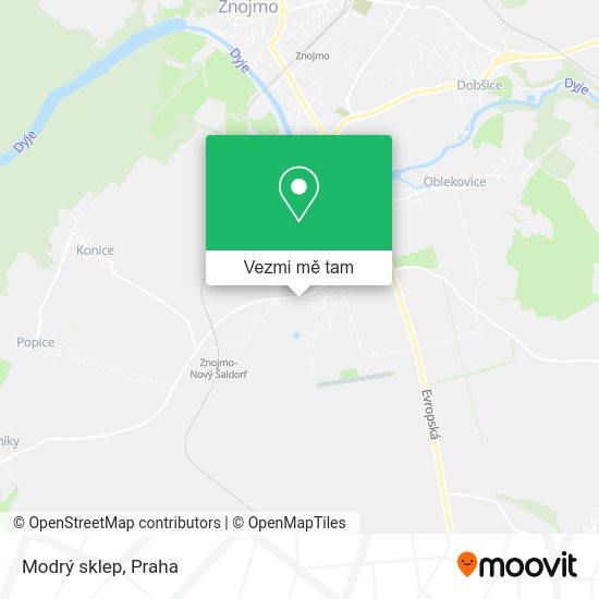 Modrý sklep mapa