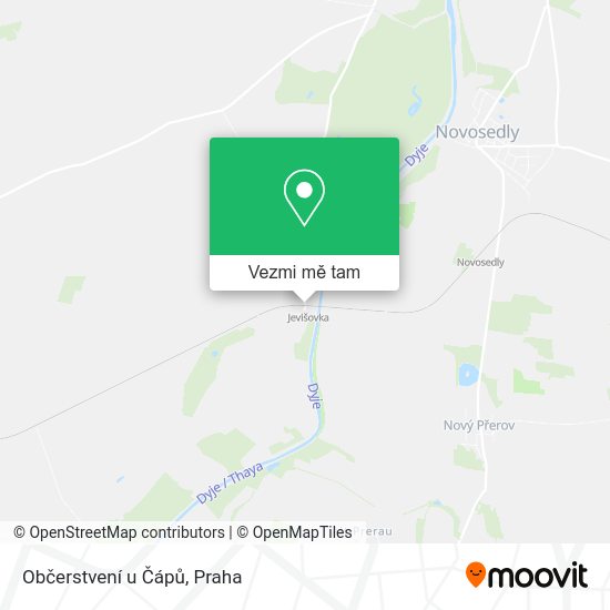 Občerstvení u Čápů mapa