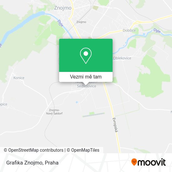 Grafika Znojmo mapa