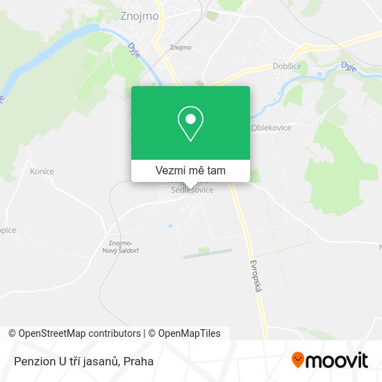 Penzion U tří jasanů mapa