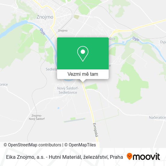 Eika Znojmo, a.s. - Hutní Materiál, železářství mapa