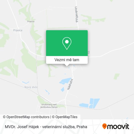 MVDr. Josef Hájek - veterinární služba mapa