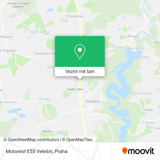 Motorest E55 Velešín mapa