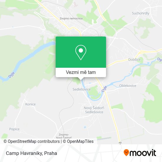 Camp Havraníky mapa